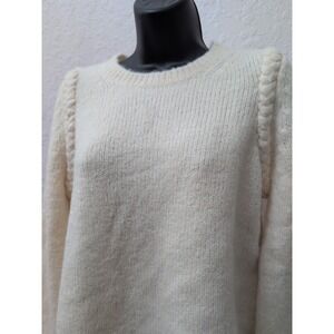 French‎ Connection Women's Braided Jumper Sweater Cream Size Medium NWT